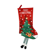 Load image into Gallery viewer, 1Pc New Year Christmas Stockings Socks with Snowman Santa Elk Printing Xmas Candy Gift Bag Fireplace Xmas Tree Decoration