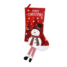 Load image into Gallery viewer, 1Pc New Year Christmas Stockings Socks with Snowman Santa Elk Printing Xmas Candy Gift Bag Fireplace Xmas Tree Decoration