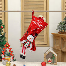 Load image into Gallery viewer, 1Pc New Year Christmas Stockings Socks with Snowman Santa Elk Printing Xmas Candy Gift Bag Fireplace Xmas Tree Decoration