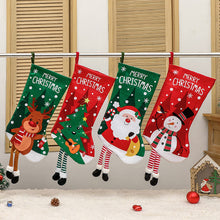 Load image into Gallery viewer, 1Pc New Year Christmas Stockings Socks with Snowman Santa Elk Printing Xmas Candy Gift Bag Fireplace Xmas Tree Decoration