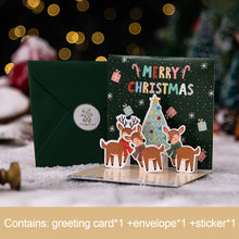 Load image into Gallery viewer, Christmas Three-dimensional Greeting Card Decorations Message Card Ornament Greeting Card Decor for Home Xmas New Year Gift Party