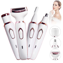 Load image into Gallery viewer, 4 in 1 Electric Painless Razor Lady Shaver for Women USB Charging Bikini Trimmer Portable Whole Body Waterproof Wet & Dry Using