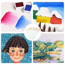 Load image into Gallery viewer, 12pcs/lot Different Size Artistic Painting Brush Set Fine Nylon Hair Paint Brush Watercolor Acrylic Oil Painting Brushes Drawing Art Supplies