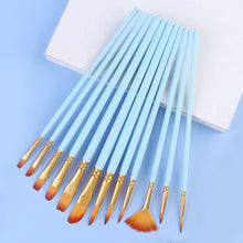 Load image into Gallery viewer, 12pcs/lot Different Size Artistic Painting Brush Set Fine Nylon Hair Paint Brush Watercolor Acrylic Oil Painting Brushes Drawing Art Supplies