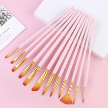 Load image into Gallery viewer, 12pcs/lot Different Size Artistic Painting Brush Set Fine Nylon Hair Paint Brush Watercolor Acrylic Oil Painting Brushes Drawing Art Supplies