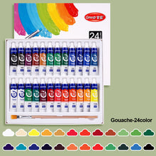 Load image into Gallery viewer, 12/24/36colors Watercolor Paint Set in Tubes Art Academy Gouache Pigment Kit 5ml/Tube Watercolor Pigment for Artistic Students Beginners