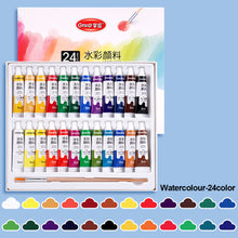 Load image into Gallery viewer, 12/24/36colors Watercolor Paint Set in Tubes Art Academy Gouache Pigment Kit 5ml/Tube Watercolor Pigment for Artistic Students Beginners