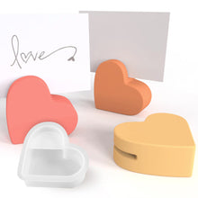 Load image into Gallery viewer, DIY Cards Photos Holder Silicone Mold Heart Rainbow Shape Resin Concrete Cement Mold DIY Epoxy Handcraft Ornament Mould