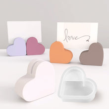 Load image into Gallery viewer, DIY Cards Photos Holder Silicone Mold Heart Rainbow Shape Resin Concrete Cement Mold DIY Epoxy Handcraft Ornament Mould