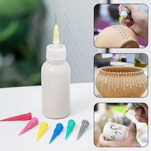 Load image into Gallery viewer, 50ml Pottery Mud Painting Bottle with Nozzle Set Squeeze Mud Bottle with Needle DIY Pottery Ceramic Texture Coloring Glaze Painted Clay Sculpture Tool