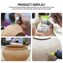 Load image into Gallery viewer, 50ml Pottery Mud Painting Bottle with Nozzle Set Squeeze Mud Bottle with Needle DIY Pottery Ceramic Texture Coloring Glaze Painted Clay Sculpture Tool