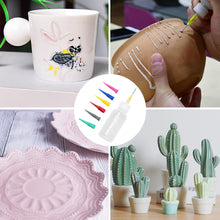 Load image into Gallery viewer, 50ml Pottery Mud Painting Bottle with Nozzle Set Squeeze Mud Bottle with Needle DIY Pottery Ceramic Texture Coloring Glaze Painted Clay Sculpture Tool