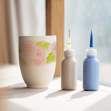 Load image into Gallery viewer, 50ml Pottery Mud Painting Bottle with Nozzle Set Squeeze Mud Bottle with Needle DIY Pottery Ceramic Texture Coloring Glaze Painted Clay Sculpture Tool
