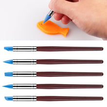 Load image into Gallery viewer, 5pcs/set Pottery Clay Soft Embossing Pen Sculpture Plastic Craft Texture Trimming Tools Painting Drawing Blank Brushes
