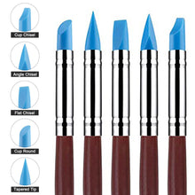 Load image into Gallery viewer, 5pcs/set Pottery Clay Soft Embossing Pen Sculpture Plastic Craft Texture Trimming Tools Painting Drawing Blank Brushes