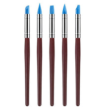 Load image into Gallery viewer, 5pcs/set Pottery Clay Soft Embossing Pen Sculpture Plastic Craft Texture Trimming Tools Painting Drawing Blank Brushes