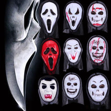 Load image into Gallery viewer, Halloween Scary Mask Scream Ghost Face Plastic Witches Mask Horror Killer Full Head Masks Movie Cosplay Costume Props