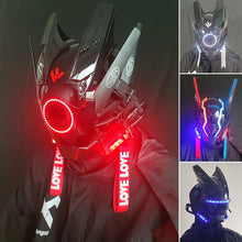 Load image into Gallery viewer, Cyberpunk LED Mask Technology Sense Cyberpunk Luminous Mask Helmet Science Fiction Helmet Mechanical Helmet Role Play Music Festival