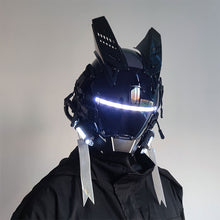 Load image into Gallery viewer, Cyberpunk LED Mask Technology Sense Cyberpunk Luminous Mask Helmet Science Fiction Helmet Mechanical Helmet Role Play Music Festival