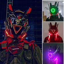 Load image into Gallery viewer, Cyberpunk LED Mask Technology Sense Cyberpunk Luminous Mask Helmet Science Fiction Helmet Mechanical Helmet Role Play Music Festival