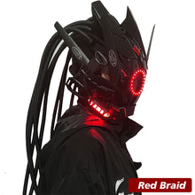 Load image into Gallery viewer, Cyberpunk LED Mask Technology Sense Cyberpunk Luminous Mask Helmet Science Fiction Helmet Mechanical Helmet Role Play Music Festival