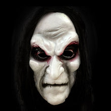 Load image into Gallery viewer, Halloween Rubber Zombie Mask 3d Ghost Day Horror Props Long Hair Black Cloth Horror Mask Costume Party Wall Decoration