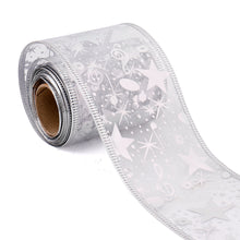 Load image into Gallery viewer, 6.3cm Width Christmas Ribbon Printed Christmas Organza Ribbon For Handmade Wrapping Gift Christmas Decoration DIY Gift Packing