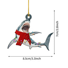 Load image into Gallery viewer, Cute Shark Christmas Ornaments Hanging Christmas Tree Pendant Decorations Backpack Pendant Gift For Home Xmas New Year Navidad Natal Gifts