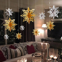 Load image into Gallery viewer, 6PCS Frozen Party Snowflakes Christmas Decoration 3D Hollow Snowflake Paper Garlands Ornament Fake Snow Winter Decorations for Home