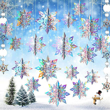 Load image into Gallery viewer, 6PCS Frozen Party Snowflakes Christmas Decoration 3D Hollow Snowflake Paper Garlands Ornament Fake Snow Winter Decorations for Home