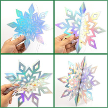Load image into Gallery viewer, 6PCS Frozen Party Snowflakes Christmas Decoration 3D Hollow Snowflake Paper Garlands Ornament Fake Snow Winter Decorations for Home