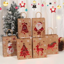 Load image into Gallery viewer, Christmas Gift Bag Christmas Kraft Paper Bags Candy Cookie Packaging Bag New Year Party for Snack Present Packing Xmas Bag