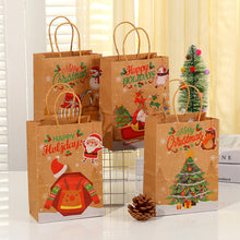 Load image into Gallery viewer, Christmas Gift Bag Christmas Kraft Paper Bags Candy Cookie Packaging Bag New Year Party for Snack Present Packing Xmas Bag