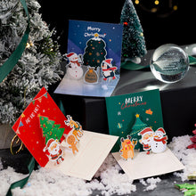 Load image into Gallery viewer, 3D Pop UP Christmas Greeting Cards with Envelope Friend Family Blessing Postcard Birthday New Year Christmas Gifts Decoration
