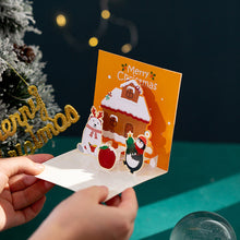 Load image into Gallery viewer, 3D Pop UP Christmas Greeting Cards with Envelope Friend Family Blessing Postcard Birthday New Year Christmas Gifts Decoration