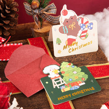 Load image into Gallery viewer, 10Pcs/Lot Christmas Greeting Cards Santa Claus Snowman Gift Cards Mini Christmas Blessing Greeting Cards Xmas Postcards New Year 2024