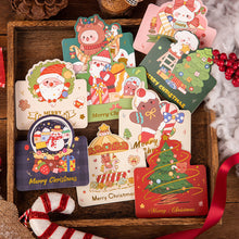 Load image into Gallery viewer, 10Pcs/Lot Christmas Greeting Cards Santa Claus Snowman Gift Cards Mini Christmas Blessing Greeting Cards Xmas Postcards New Year 2024