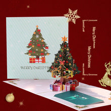 Load image into Gallery viewer, 3D Shining Bling Christmas Tree Pop Up Greeting Cards With Envelope Blessing Message Postcard For Xmas New Year Gifts