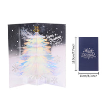 Load image into Gallery viewer, 3D Shining Bling Christmas Tree Pop Up Greeting Cards With Envelope Blessing Message Postcard For Xmas New Year Gifts