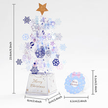 Load image into Gallery viewer, 3D Shining Bling Christmas Tree Pop Up Greeting Cards With Envelope Blessing Message Postcard For Xmas New Year Gifts