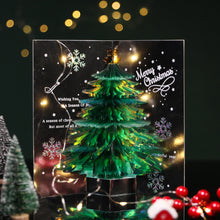 Load image into Gallery viewer, 3D Shining Bling Christmas Tree Pop Up Greeting Cards With Envelope Blessing Message Postcard For Xmas New Year Gifts