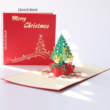 Load image into Gallery viewer, 3D Shining Bling Christmas Tree Pop Up Greeting Cards With Envelope Blessing Message Postcard For Xmas New Year Gifts