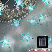 Load image into Gallery viewer, Ocean Series Seashells String Light Hanging Lamp Decorative For Party Wedding Christmas Decor Xmas Tree Ornament Holiday Lighting