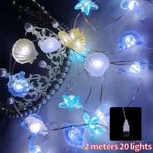 Load image into Gallery viewer, Ocean Series Seashells String Light Hanging Lamp Decorative For Party Wedding Christmas Decor Xmas Tree Ornament Holiday Lighting