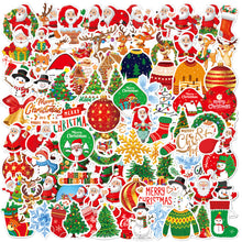 Load image into Gallery viewer, 50/100PCS Merry Christmas Decorative Sticker Santa Claus Shaped Stickers For DIY Scrapbook Skateboard Luggage Suitcase