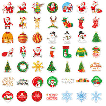 Load image into Gallery viewer, 50/100PCS Merry Christmas Decorative Sticker Santa Claus Shaped Stickers For DIY Scrapbook Skateboard Luggage Suitcase