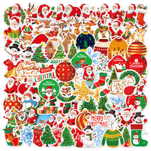 Load image into Gallery viewer, 50/100PCS Merry Christmas Decorative Sticker Santa Claus Shaped Stickers For DIY Scrapbook Skateboard Luggage Suitcase