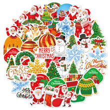 Load image into Gallery viewer, 50/100PCS Merry Christmas Decorative Sticker Santa Claus Shaped Stickers For DIY Scrapbook Skateboard Luggage Suitcase