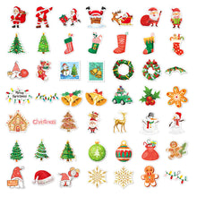 Load image into Gallery viewer, 50/100PCS Merry Christmas Decorative Sticker Santa Claus Shaped Stickers For DIY Scrapbook Skateboard Luggage Suitcase