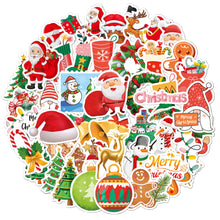 Load image into Gallery viewer, 50/100PCS Merry Christmas Decorative Sticker Santa Claus Shaped Stickers For DIY Scrapbook Skateboard Luggage Suitcase